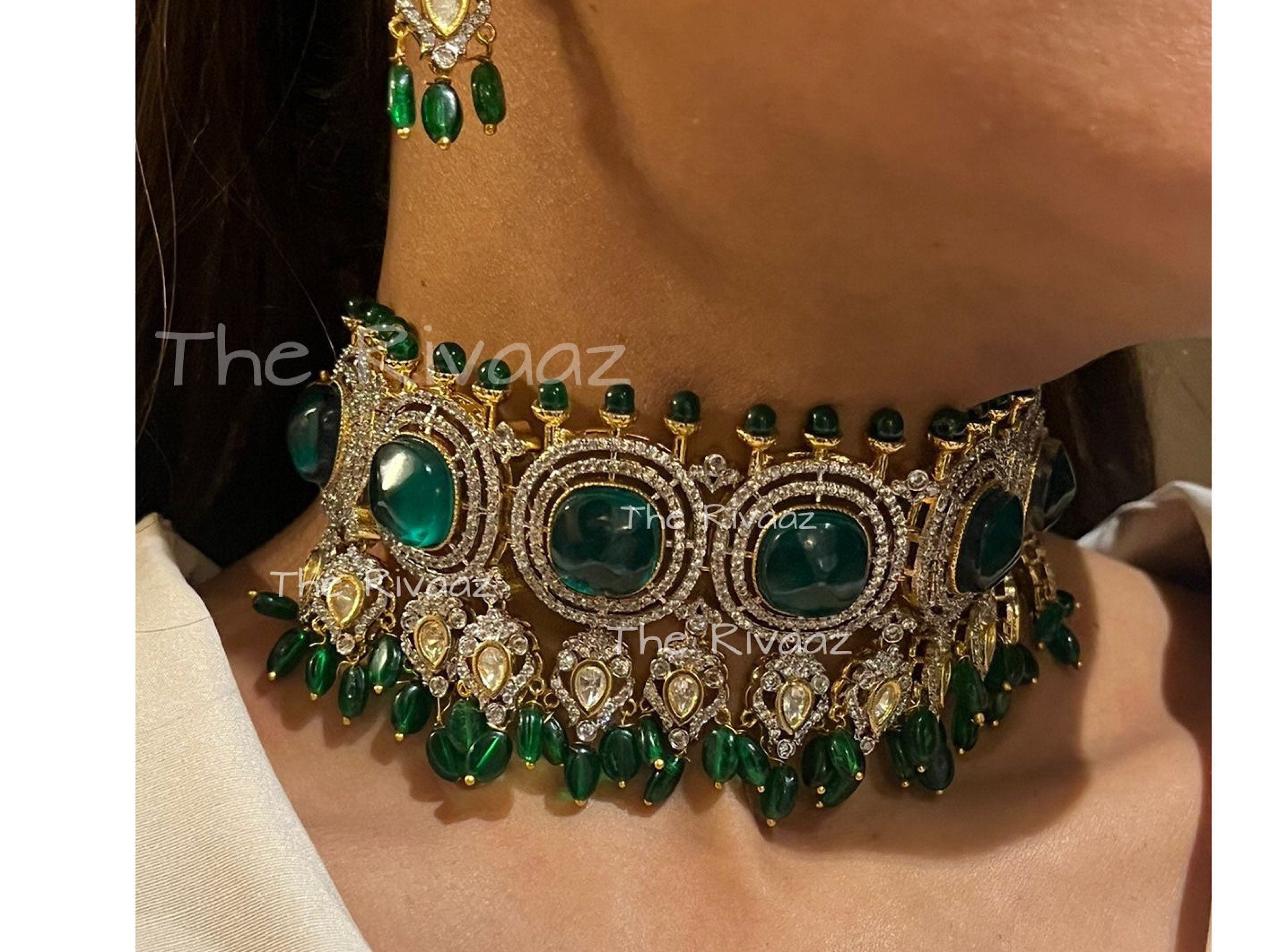 Kundan hotsell and Emerald Choker Set