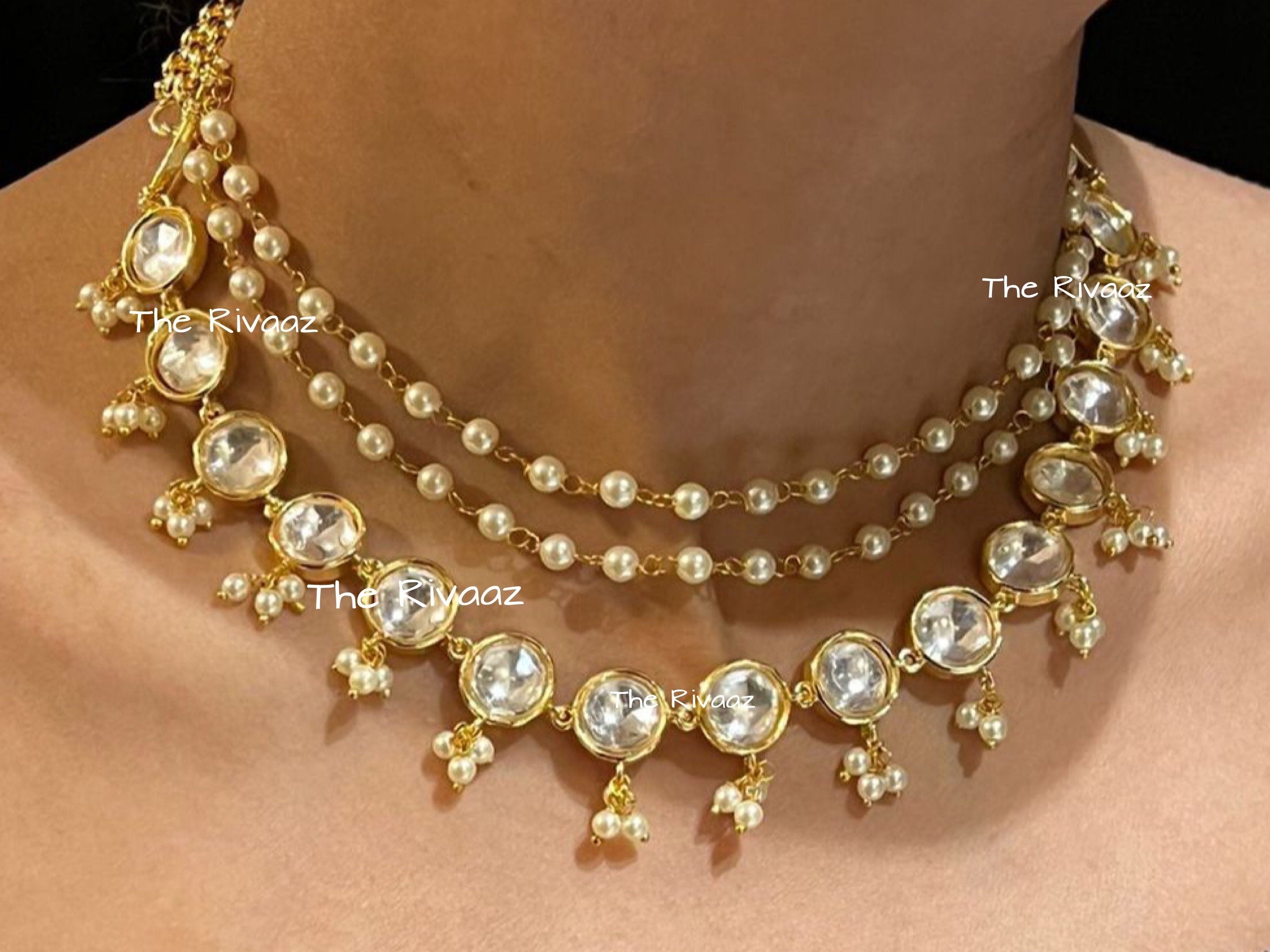 Premium Kundan and American high quality Diamond Necklace Set, Indian wedding jewelry, Bollywood Jewelry, Party wear necklace set, Pakistani necklace set