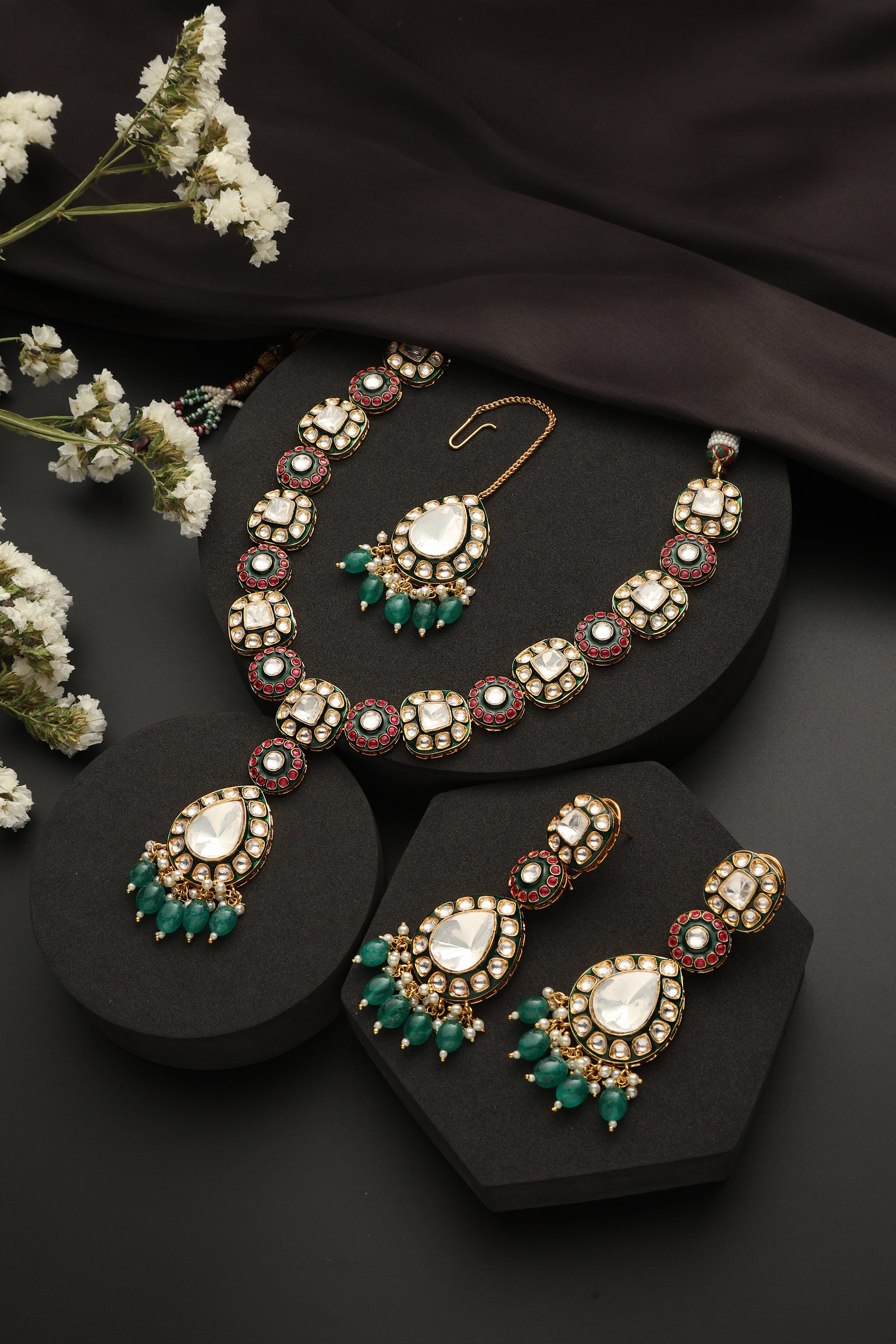 Divya Long Kundan Set