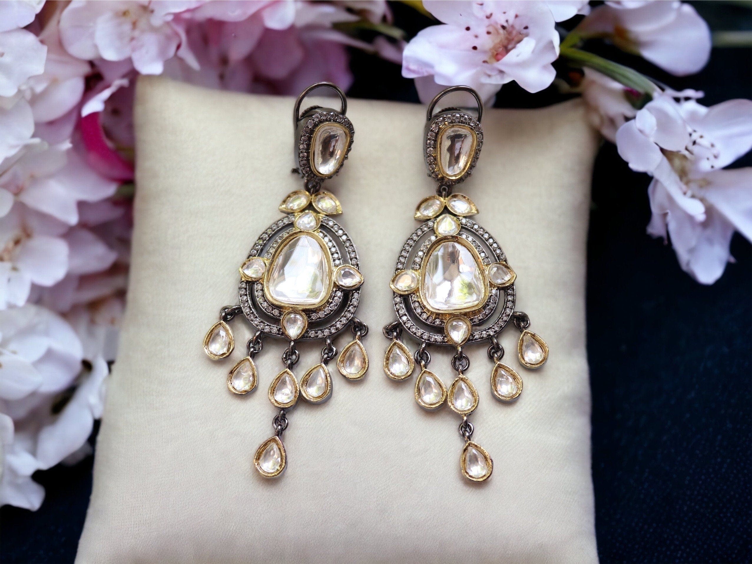 GlambyRivaaz Earrings Victorian Indian Kundan Earrings