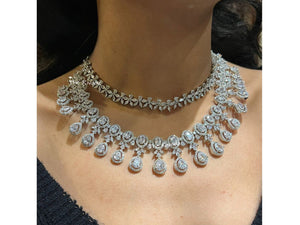 GlambyRivaaz Necklaces Two Layer CZ Diamond Necklace