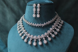 GlambyRivaaz Necklaces Two Layer CZ Diamond Necklace