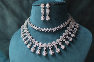 GlambyRivaaz Necklaces Two Layer CZ Diamond Necklace