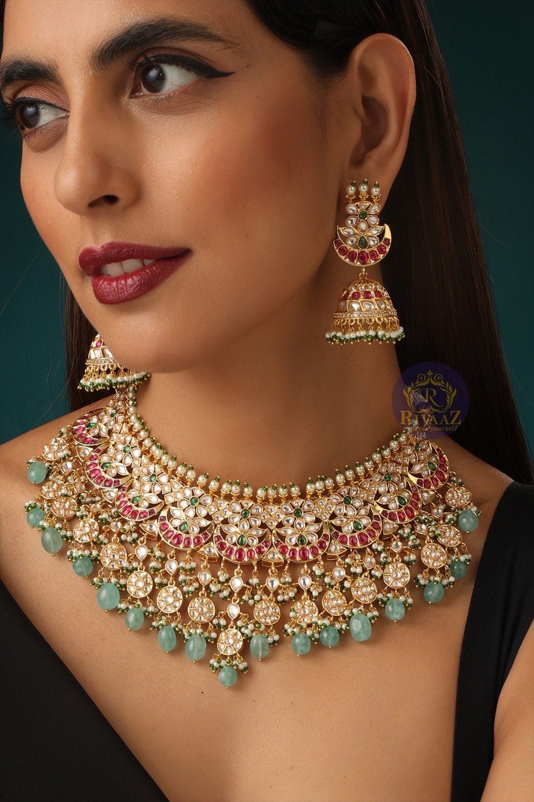 GlambyRivaaz Necklaces Vira Fine Uncut Kundan Set