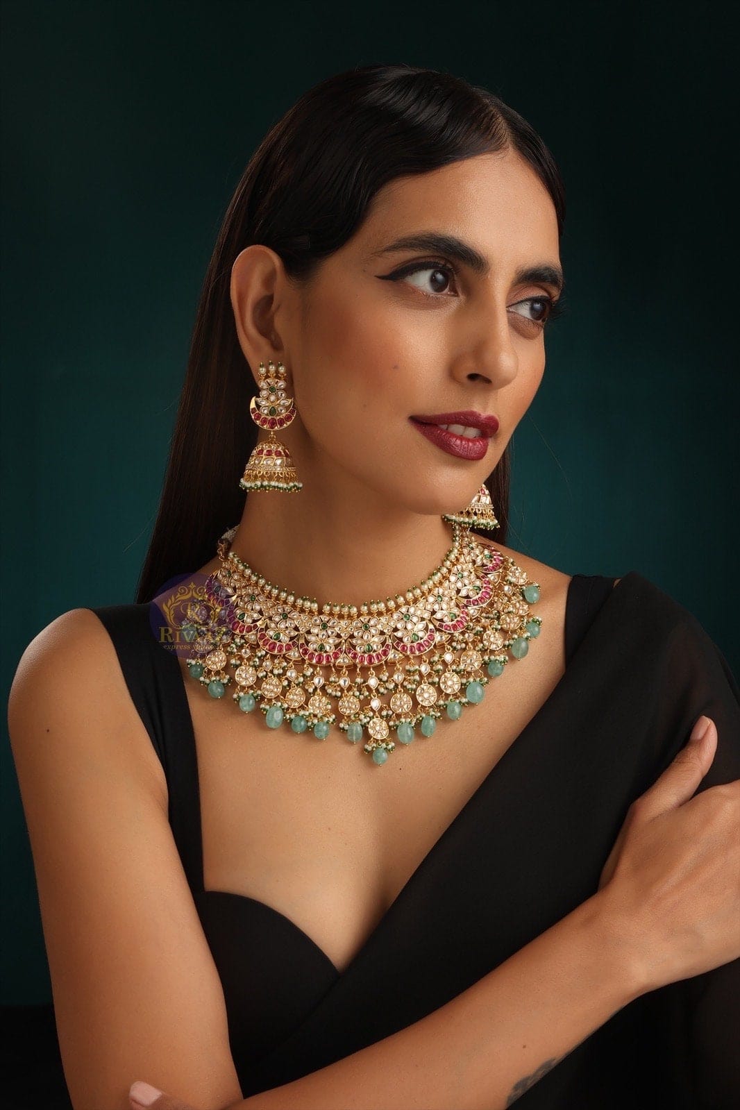 GlambyRivaaz Necklaces Vira Fine Uncut Kundan Set