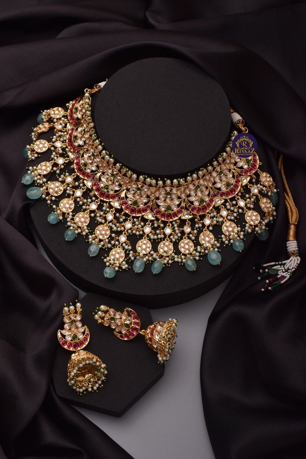 GlambyRivaaz Necklaces Vira Fine Uncut Kundan Set