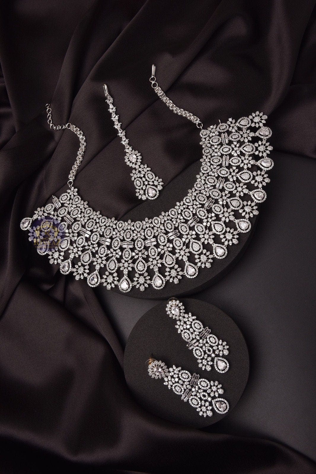 GlambyRivaaz Necklaces White CZ Diamond Bridal Necklace