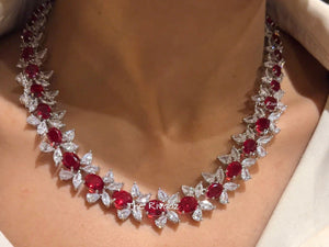 GlambyRivaaz Necklaces Zaina Ruby CZ Necklace