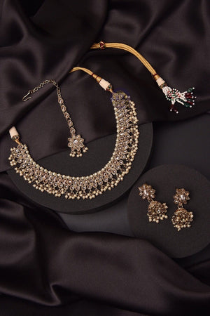 GlambyRivaaz Necklaces Zoe Gold Polki Necklace