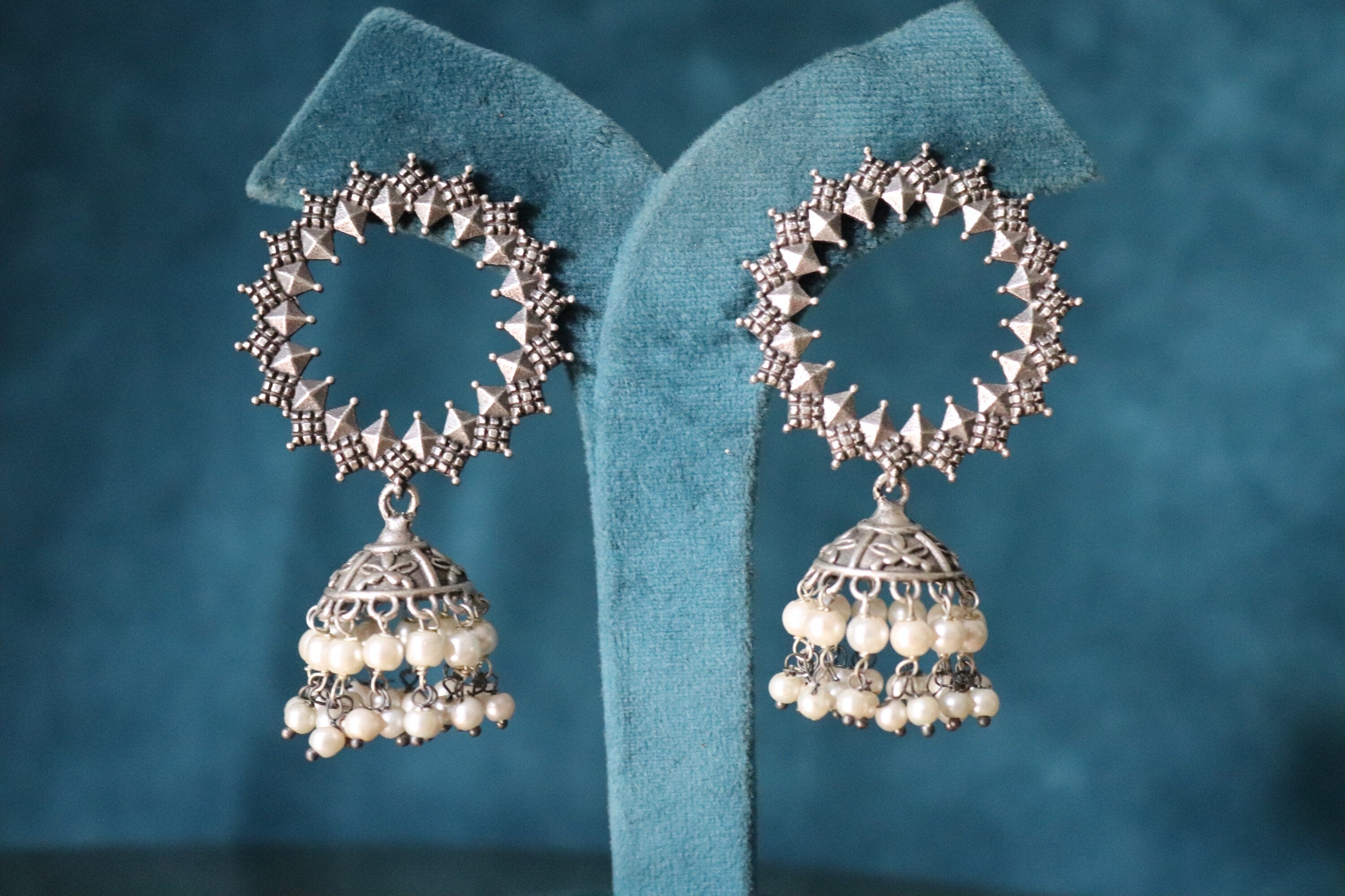 Oxidized Jhumkas | Indian Jewelry/ Indian Earrings/ Tribal Jewelry/ Boho Jewelry/ Bollywood Jewelry/ German Silver Earrings