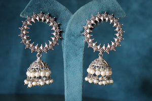 Oxidized Jhumkas | Indian Jewelry/ Indian Earrings/ Tribal Jewelry/ Boho Jewelry/ Bollywood Jewelry/ German Silver Earrings