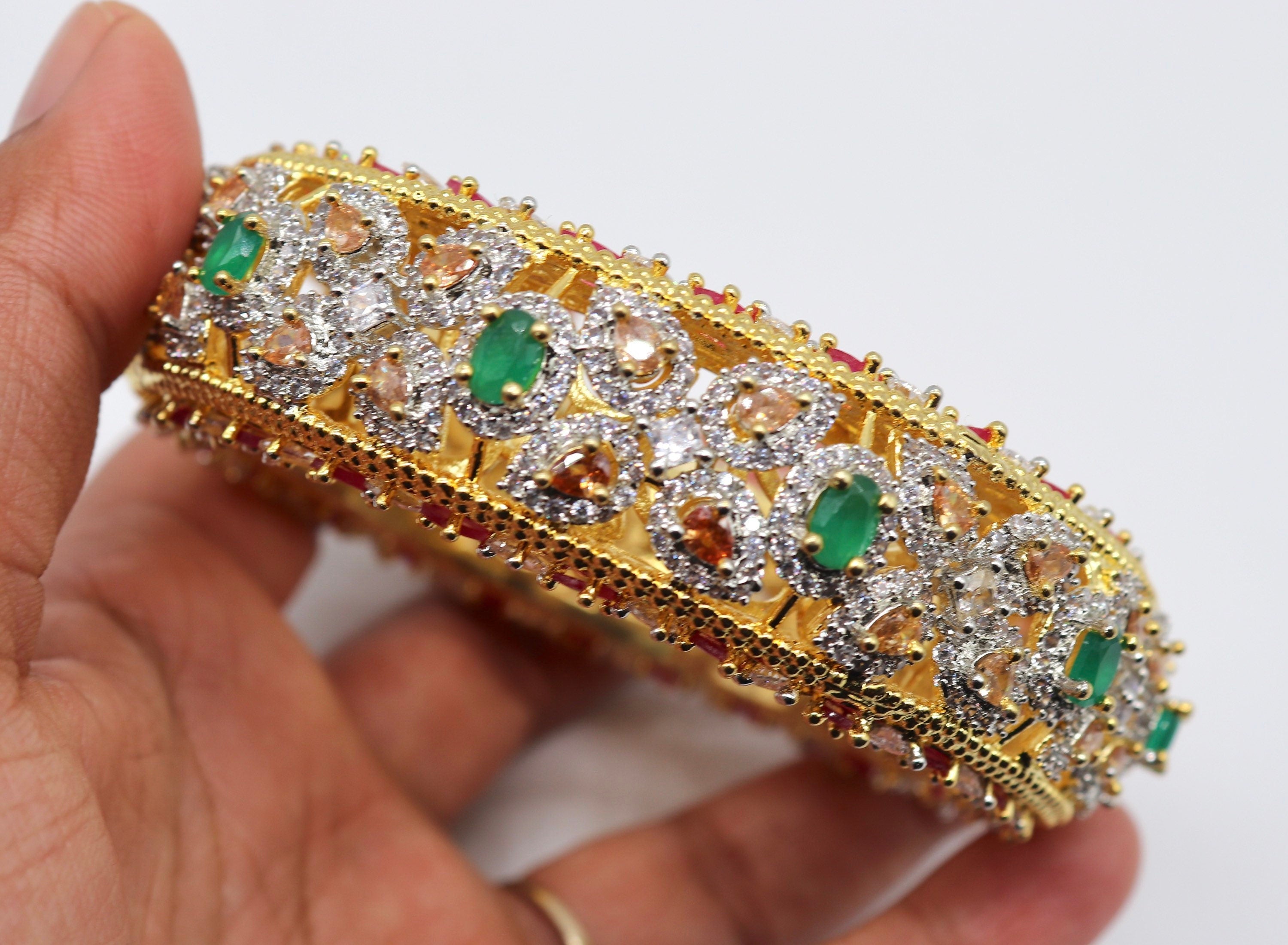 Gold Diamond Bangle | Pakistani Jewelry | Indian Jewelry | Punjabi Jewelry | Gold Bangle | Wedding Jewelry | Kada