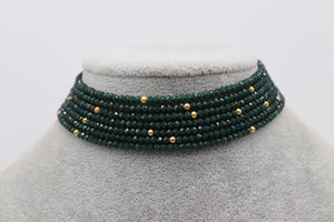 Emerald Choker | Green beads Choker | Indian Choker | Indian Jewelry | Pakistani Jewelry | Kundan Choker