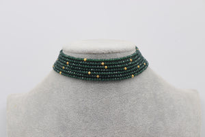 Emerald Choker | Green beads Choker | Indian Choker | Indian Jewelry | Pakistani Jewelry | Kundan Choker