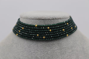 Emerald Choker | Green beads Choker | Indian Choker | Indian Jewelry | Pakistani Jewelry | Kundan Choker