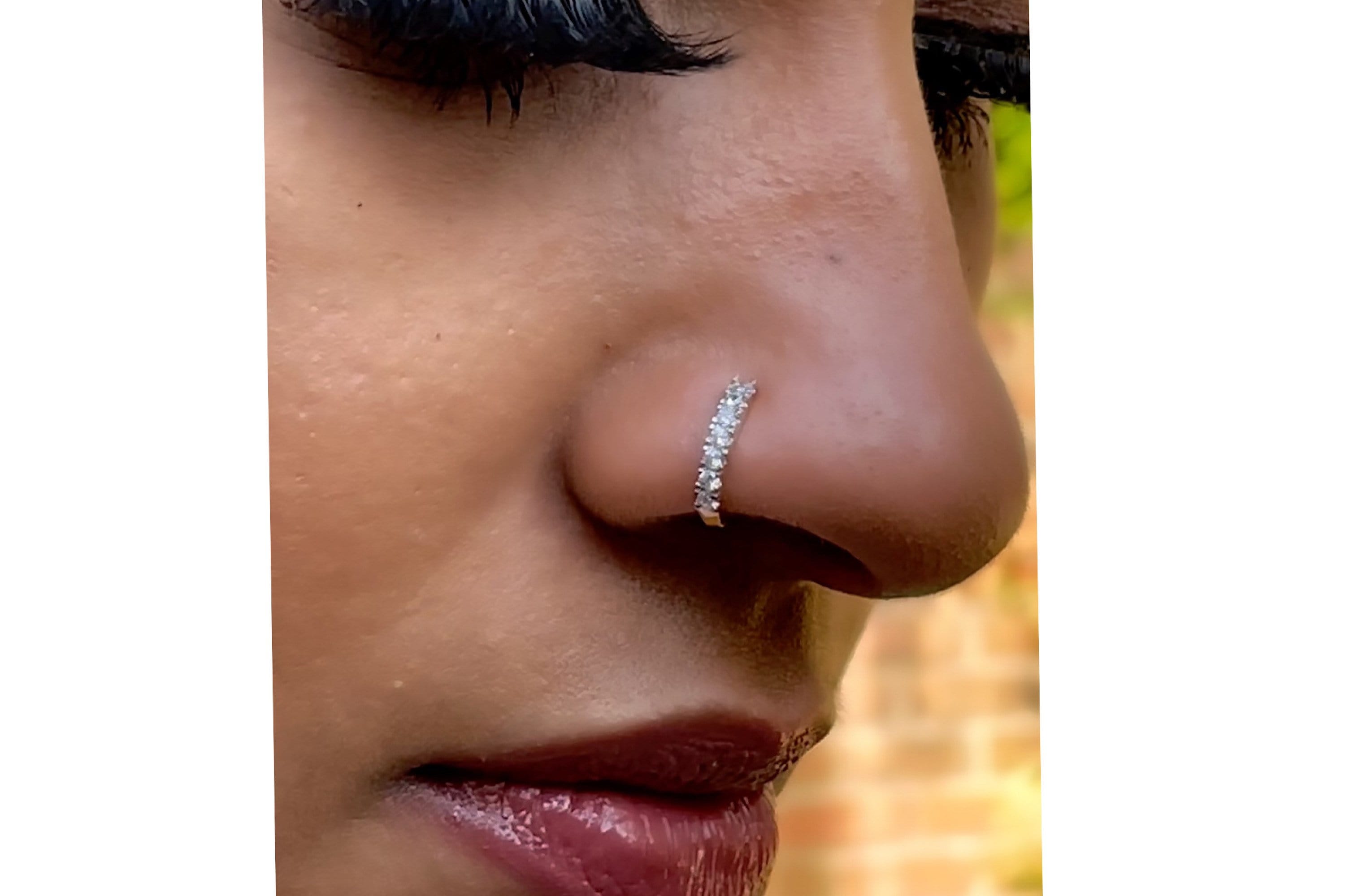 Dainty Nose Ring, No piercing Required/ Nath/ Indian Nose Ring/ Indian Jewelry/ Boho Jewelry/ Ethinic Jewlery/ Clip on Nose ring