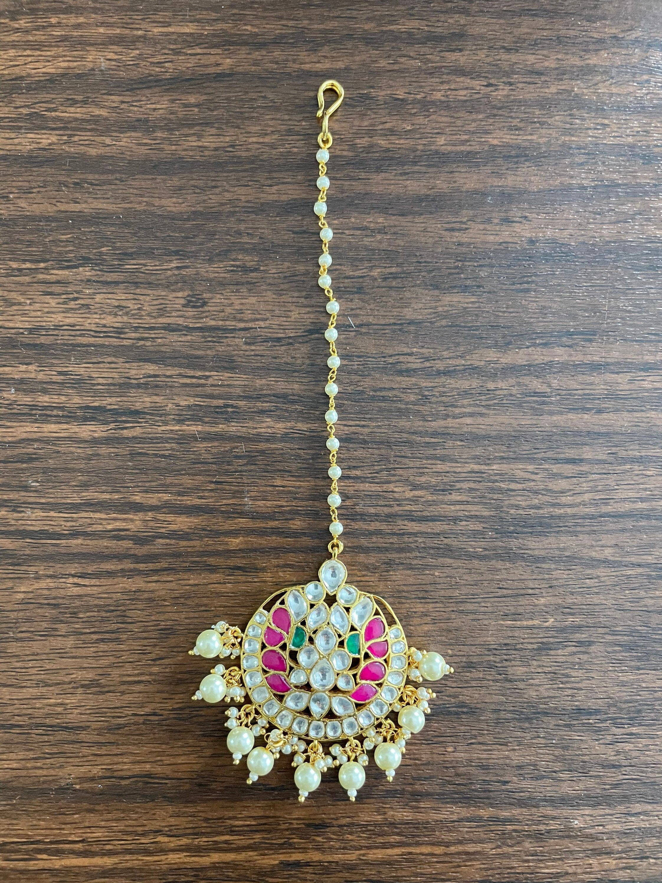 Fine Kundan MaangTikka | Maangtikka | Indian Jewelry | Pakistani Jewelry | Indian Forehead Jewelry | Tikka | Punjabi Jewelry |