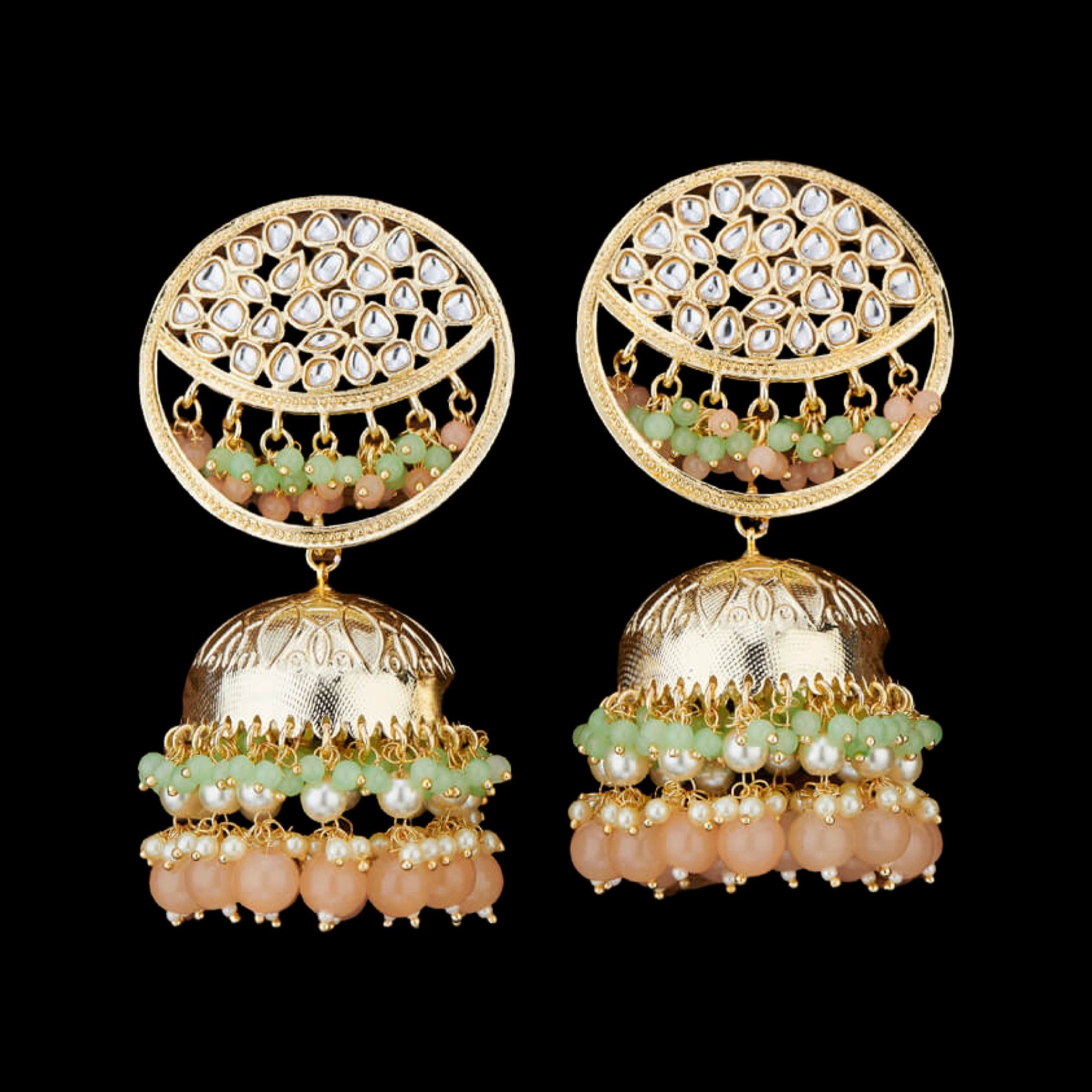 Big Mint Jhumka/ Gold jhumka/ Punjabi Earrings/ Indian Earring/ Indian Jewelry/ Pakistani Jewelry/ Pakistani Earrings/ Bolly