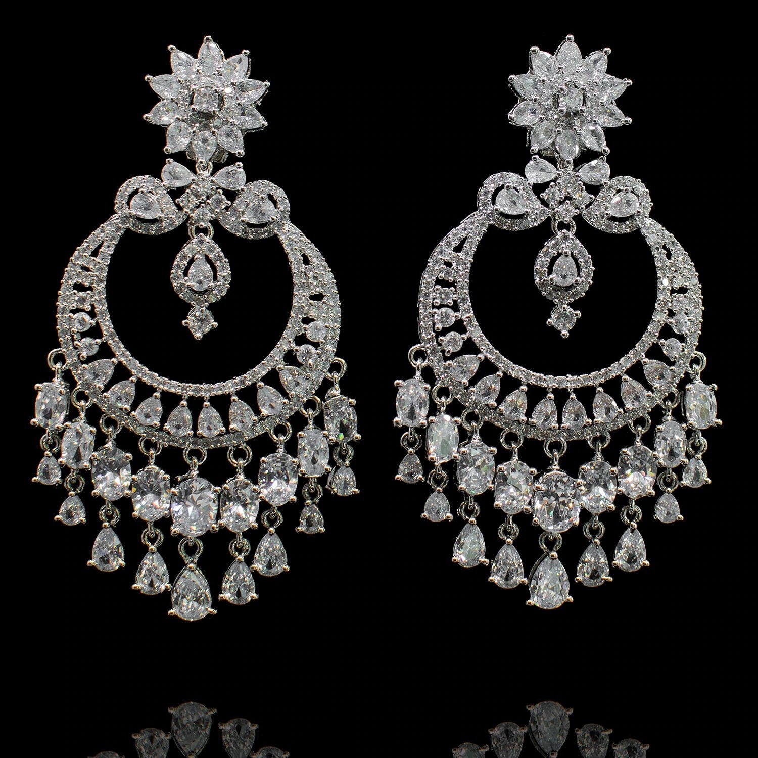 Sold Out Diamond Chaandbali /Chaandbalis / Indian Earring / Indian Jewelry/ Pakistani Jewelry/ Sabyasachi Jewelry/ Bollywood Jewelr