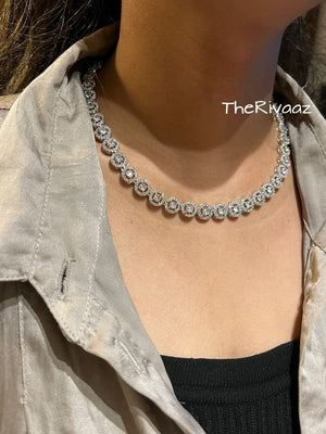 CZ Diamond Necklace / Statement Jewelry/ Statement Necklace/ Elegant Jewelry/ Unique Jewelry/ Indian Jewelry/ CZ choker