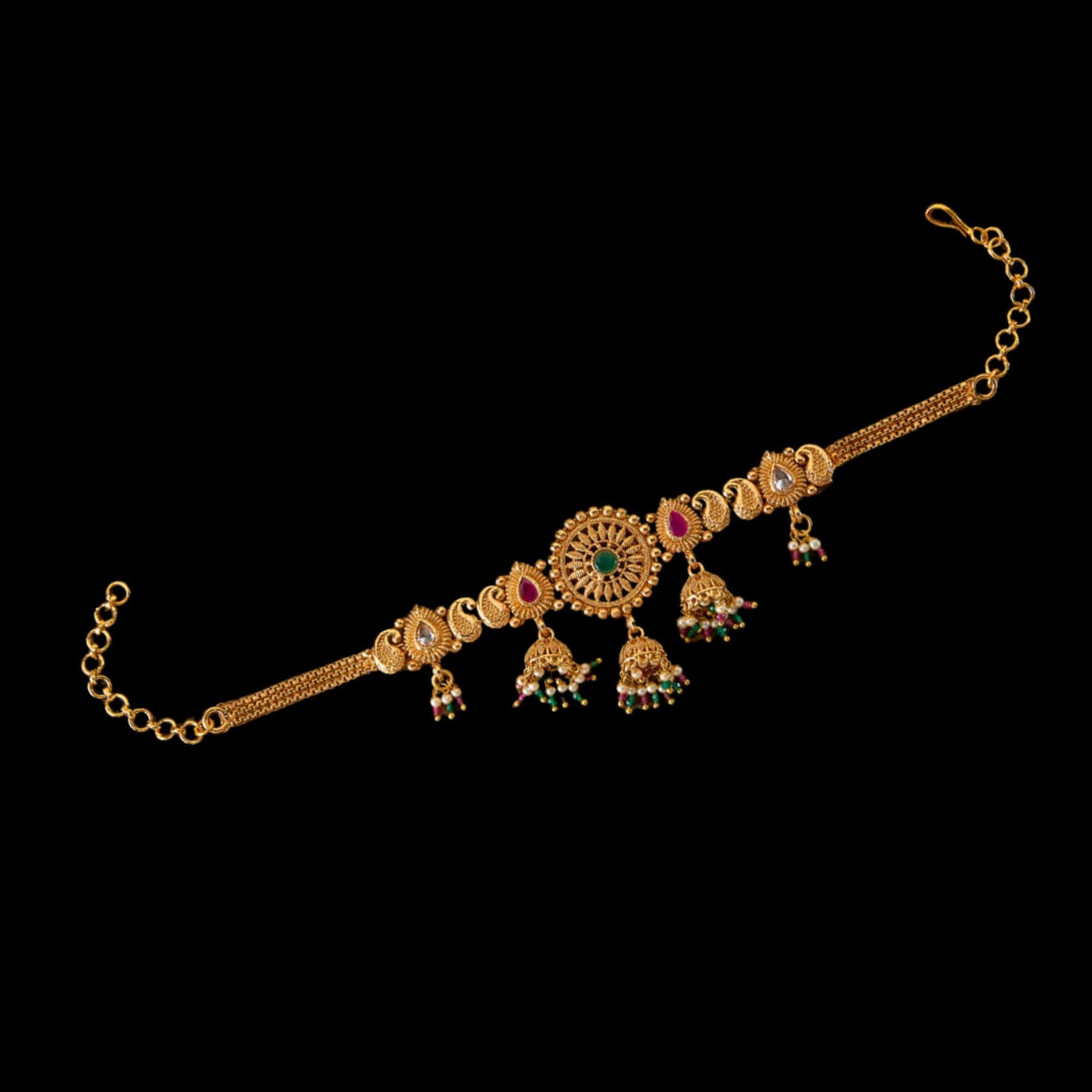 Ruby Green Baaju Bandh/ Vanki/ Ananta/ Angada/ Armlet/ Indian Jewelery/ Gold Baju bandh/ Antique Vanki/ Indian wedding jewelry