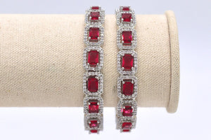 Ruby Diamond Silver Bangle | Indian Jewelry | Pakistani Jewelry | Bollywood Jewelry | Bangles | Ruby CZ Bangle