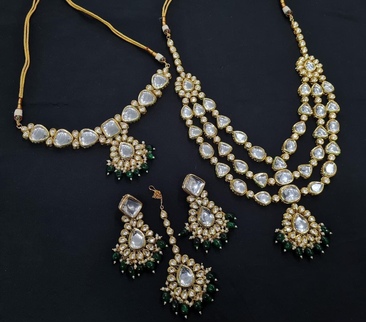 Bridal Jewelry Set Emerald Kundan • Indian Bridal Jewelry • Indian Wedding • Indian Bridal Set • Indian Jewelry • Kundan Bridal Set Green •