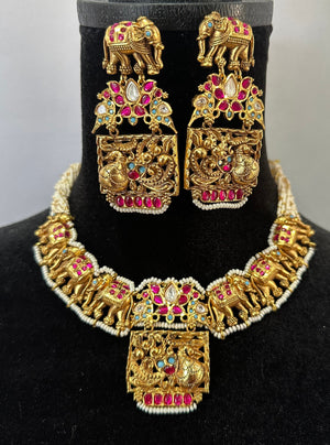 Finest Quality Gold Necklace | Jadau Jewelry | Gold Choker | Indian Jewelry | One Gram gold | Matte Gold Necklace | Indian Necklace |