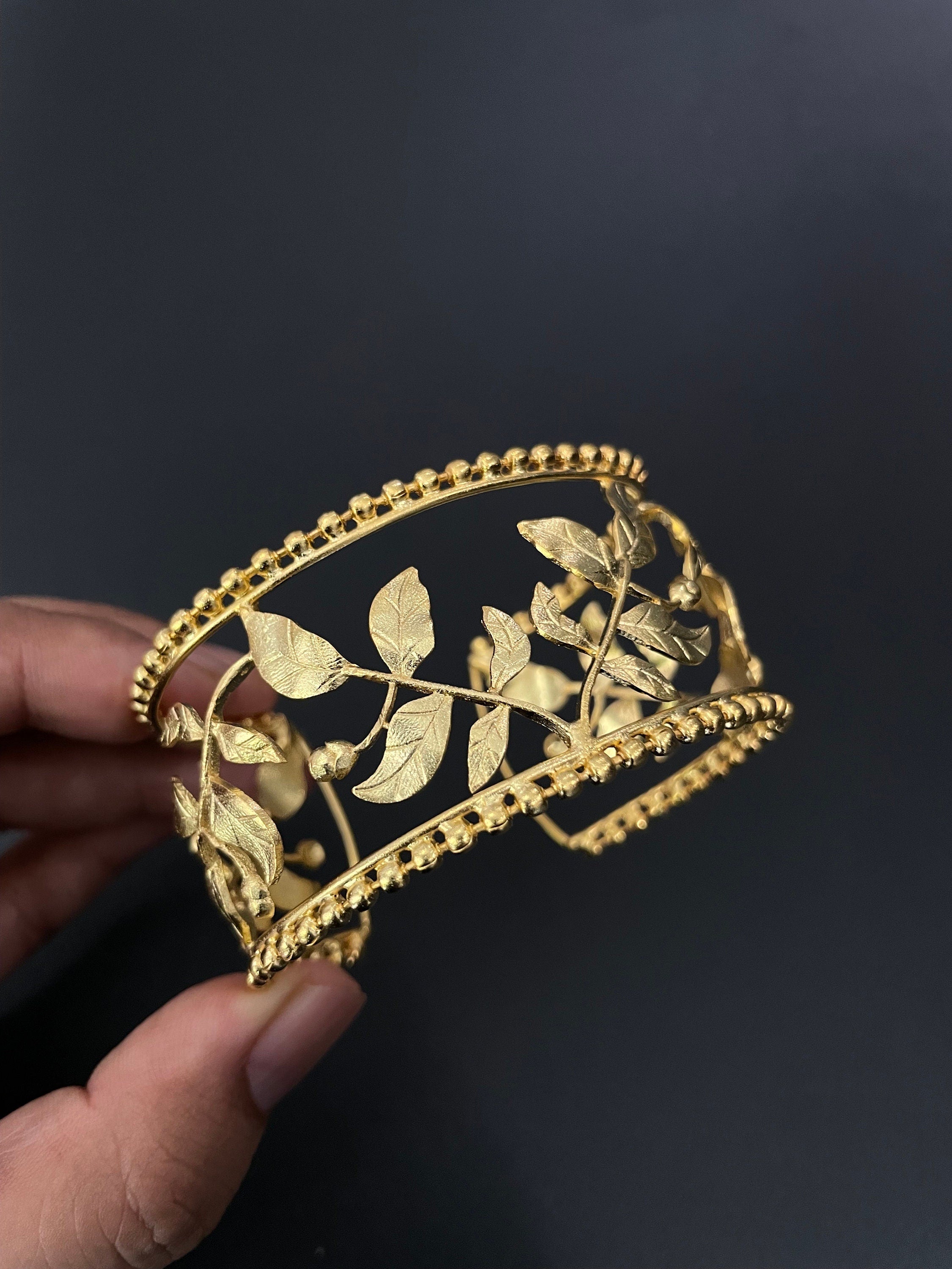 Gold floral Cuff Bracelet Matte Gold Statement Jewelry Indian Jewelry Floral Jewelry Pakistani Jewelry Bollywood Jewelry Indian Bangle