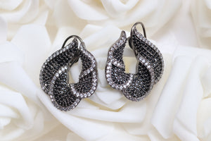 Black Pave CZ Diamond Studs Indian jewelry Indian Earrings Indian Studs Pakistani Studs American Diamond Earrings CZ Earrings