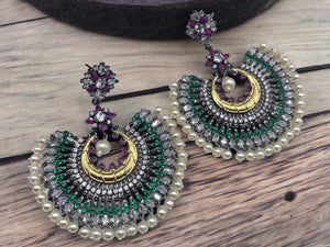 Bollywood Chaandbali | Kundan Jewelry | Kundan Earrings | Indian Jewelry | Indian Earrings | Bollywood Jewelry | Pakistani Jewelry