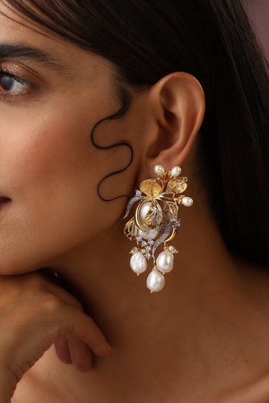 Baroque Pearl Statement Earrings Indian Jewelry Earrings