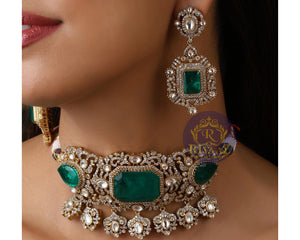 Emerald Doublet Sabhyasachi Victorian Choker Indian Jewelry Jewelry Emerald Indian Choker Indian Necklace Bollywood Jewelry