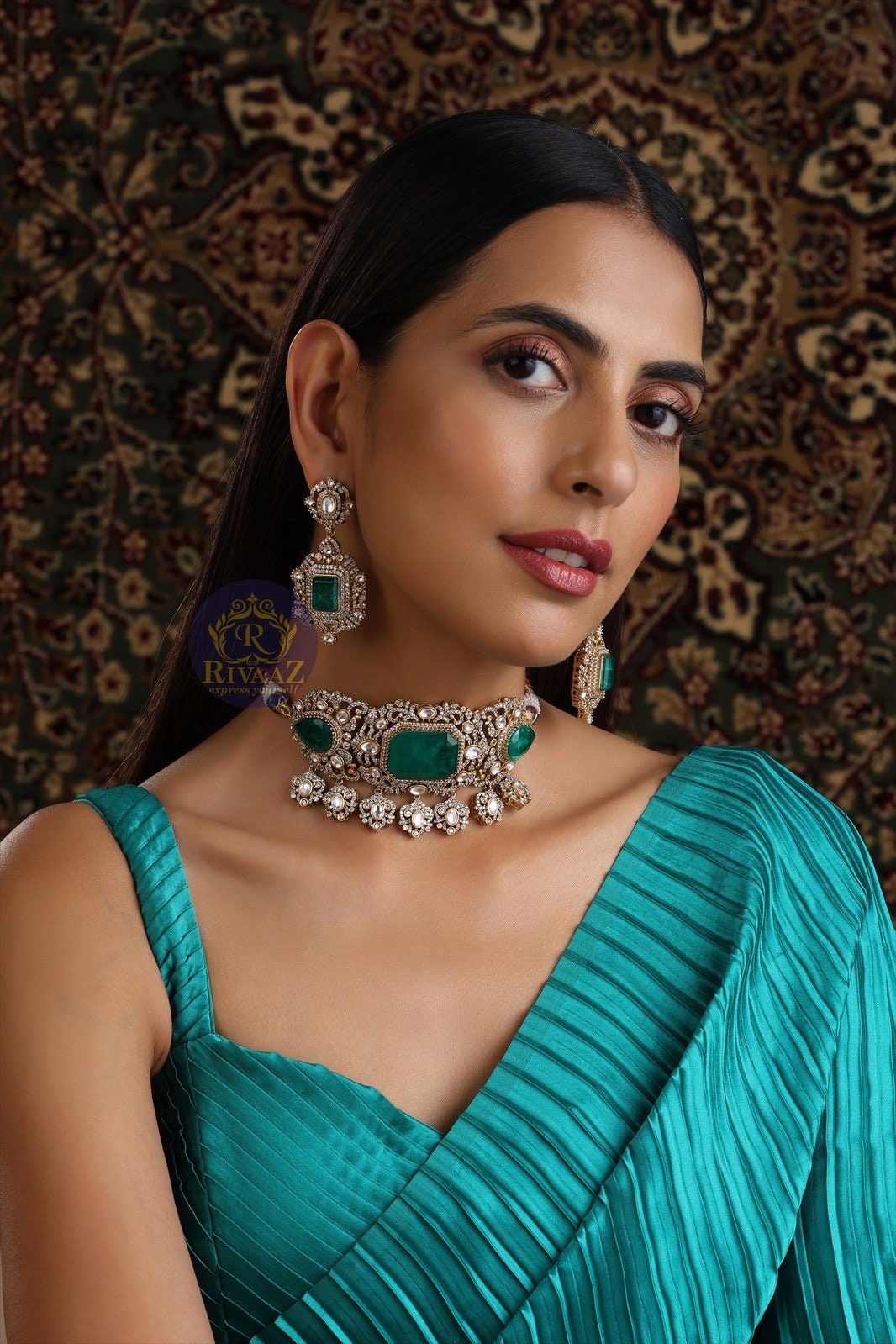 Emerald Doublet Sabhyasachi Victorian Choker Indian Jewelry Jewelry Emerald Indian Choker Indian Necklace Bollywood Jewelry