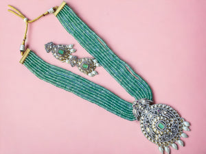 Rang Mint Victorian Long Necklace Indian Long Necklace Victorian Jewelry Indian Rani Haar