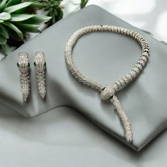 Designer Silver Snake Necklace