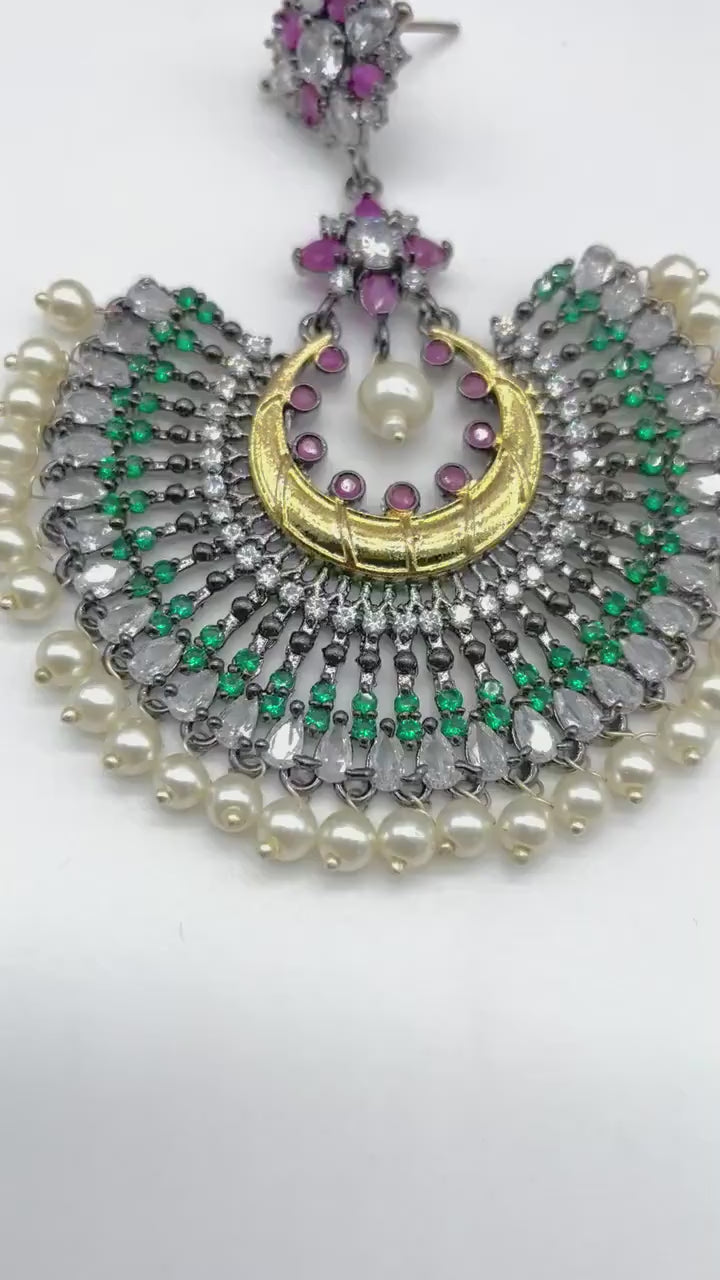 Bollywood Chaandbali | Kundan Jewelry | Kundan Earrings | Indian Jewelry | Indian Earrings | Bollywood Jewelry | Pakistani Jewelry